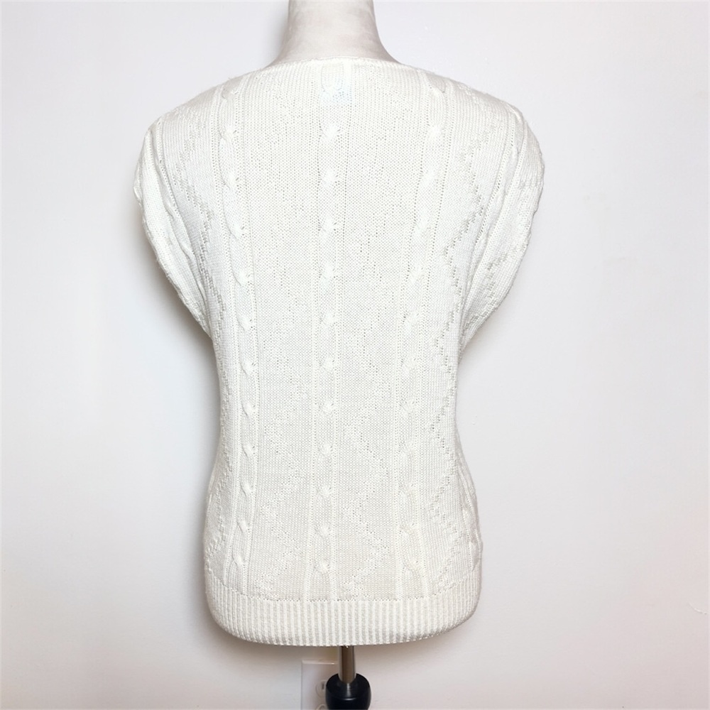 Vintage Sweaters USA Cable Knit Sleeveless Sweater Vest Made In USA Women’s Sm - Picture 3 of 10